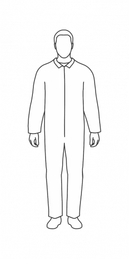 chemical-hazards-context-4 Figure illustration of a OSHA Level D, EN Category I garment configuration
