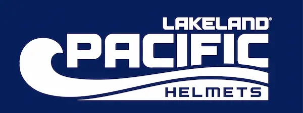 Lakeland Pacific Helmets logo - white text on blue background